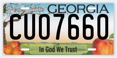 GA license plate CUO7660