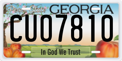 GA license plate CUO7810