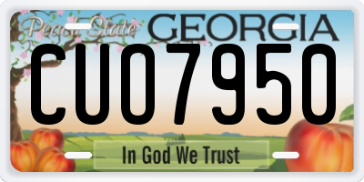 GA license plate CUO7950