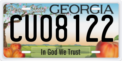 GA license plate CUO8122