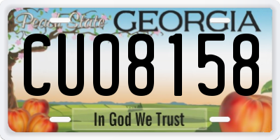 GA license plate CUO8158