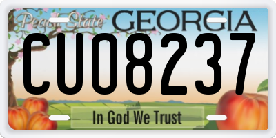 GA license plate CUO8237