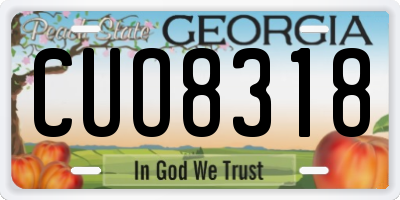 GA license plate CUO8318