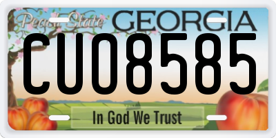 GA license plate CUO8585