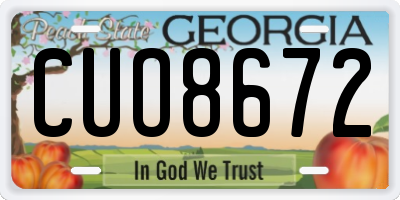 GA license plate CUO8672