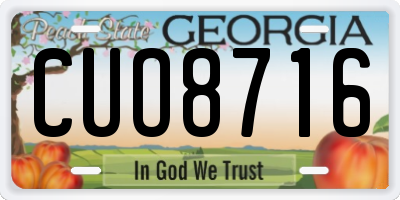 GA license plate CUO8716