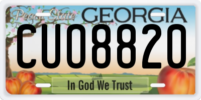 GA license plate CUO8820