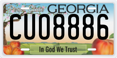 GA license plate CUO8886