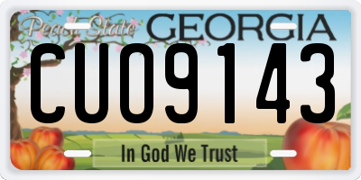 GA license plate CUO9143