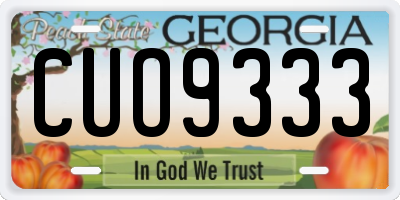 GA license plate CUO9333