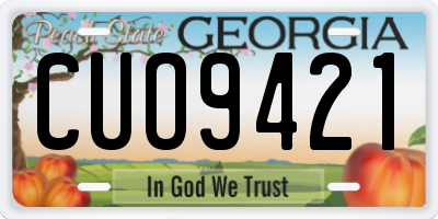 GA license plate CUO9421