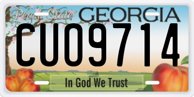 GA license plate CUO9714