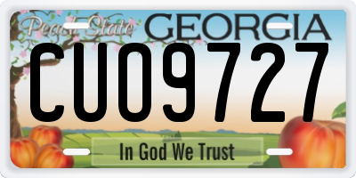 GA license plate CUO9727