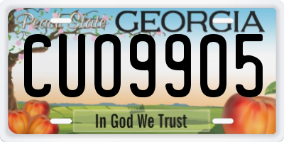 GA license plate CUO9905