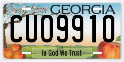 GA license plate CUO9910