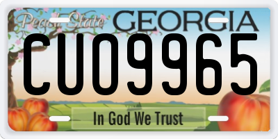 GA license plate CUO9965