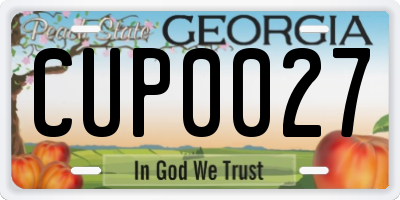 GA license plate CUP0027
