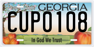 GA license plate CUP0108