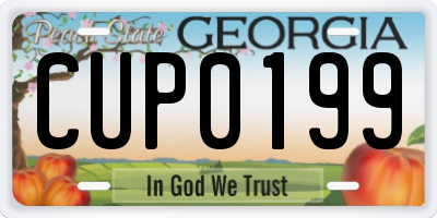 GA license plate CUP0199