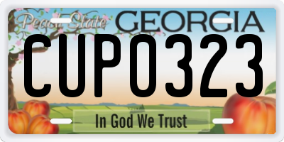 GA license plate CUP0323