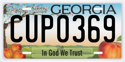 GA license plate CUP0369
