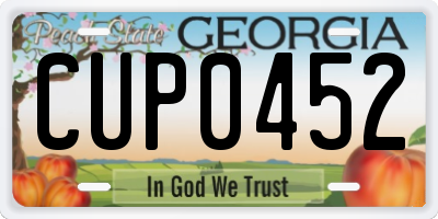GA license plate CUP0452