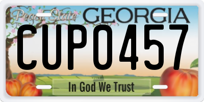 GA license plate CUP0457