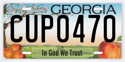 GA license plate CUP0470