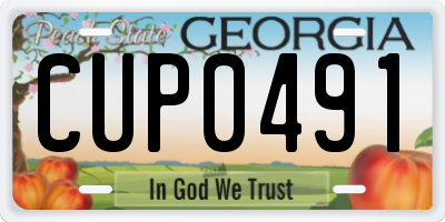 GA license plate CUP0491