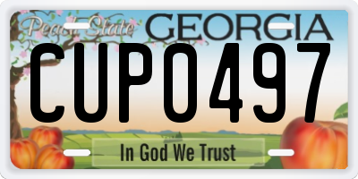 GA license plate CUP0497