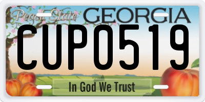 GA license plate CUP0519