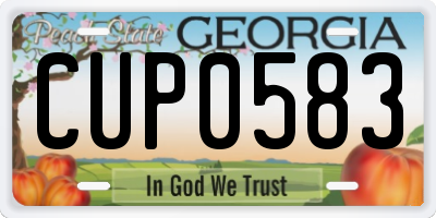 GA license plate CUP0583