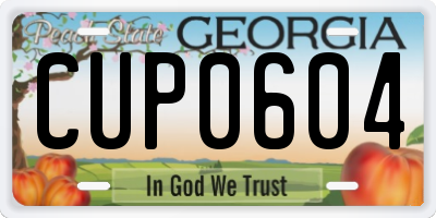 GA license plate CUP0604