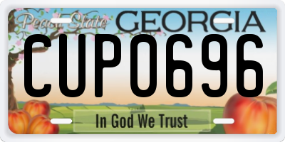 GA license plate CUP0696