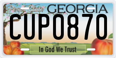 GA license plate CUP0870