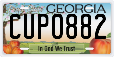 GA license plate CUP0882
