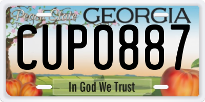 GA license plate CUP0887