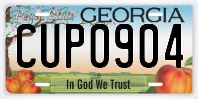 GA license plate CUP0904