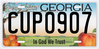 GA license plate CUP0907