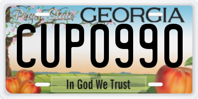 GA license plate CUP0990