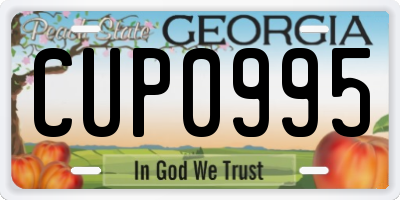 GA license plate CUP0995
