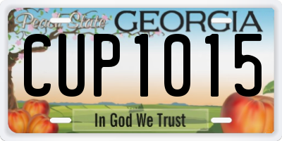 GA license plate CUP1015