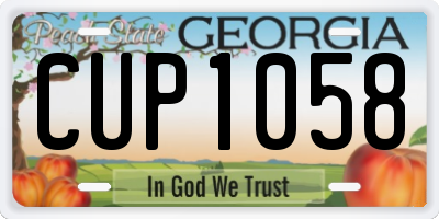 GA license plate CUP1058
