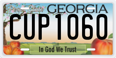 GA license plate CUP1060