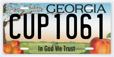 GA license plate CUP1061
