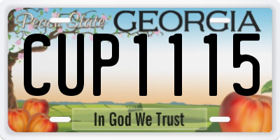 GA license plate CUP1115