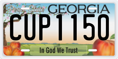 GA license plate CUP1150