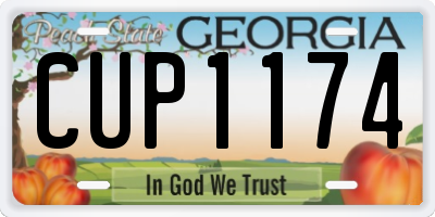 GA license plate CUP1174