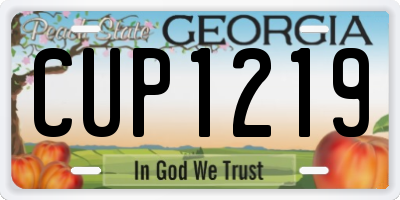 GA license plate CUP1219