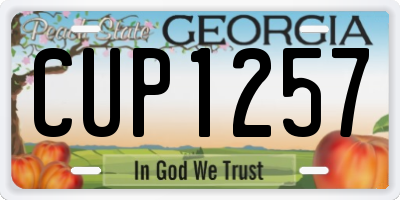 GA license plate CUP1257
